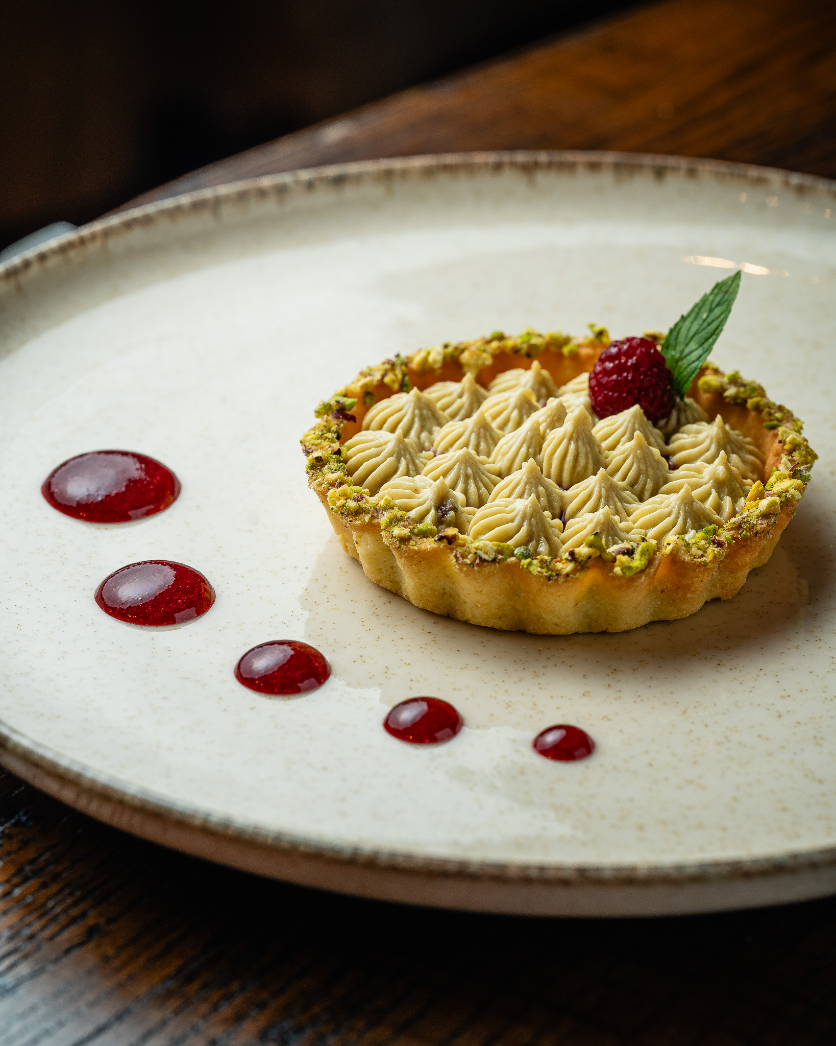 Pistachio & Raspberry Tart